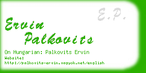 ervin palkovits business card